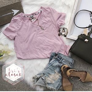 Dusty Rose PINK V-Neck | CUTE👚 | Size Small